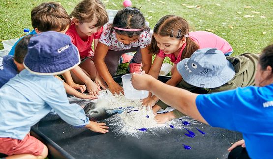 children doing messy play